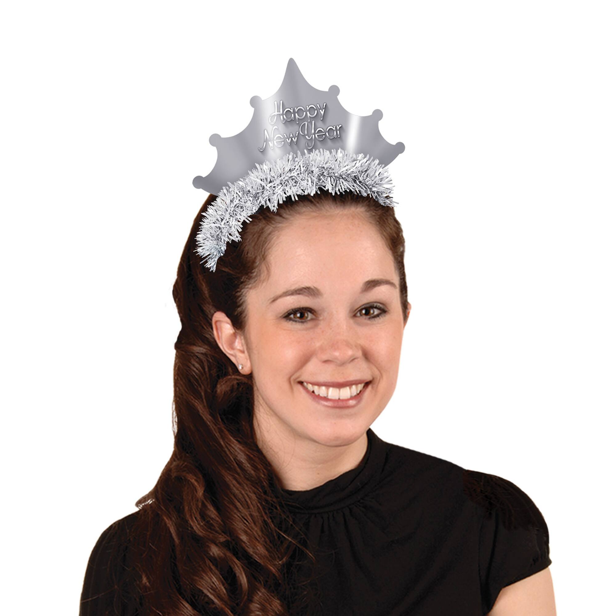Beistle Adult Silver New Year Tiaras, 50ct.